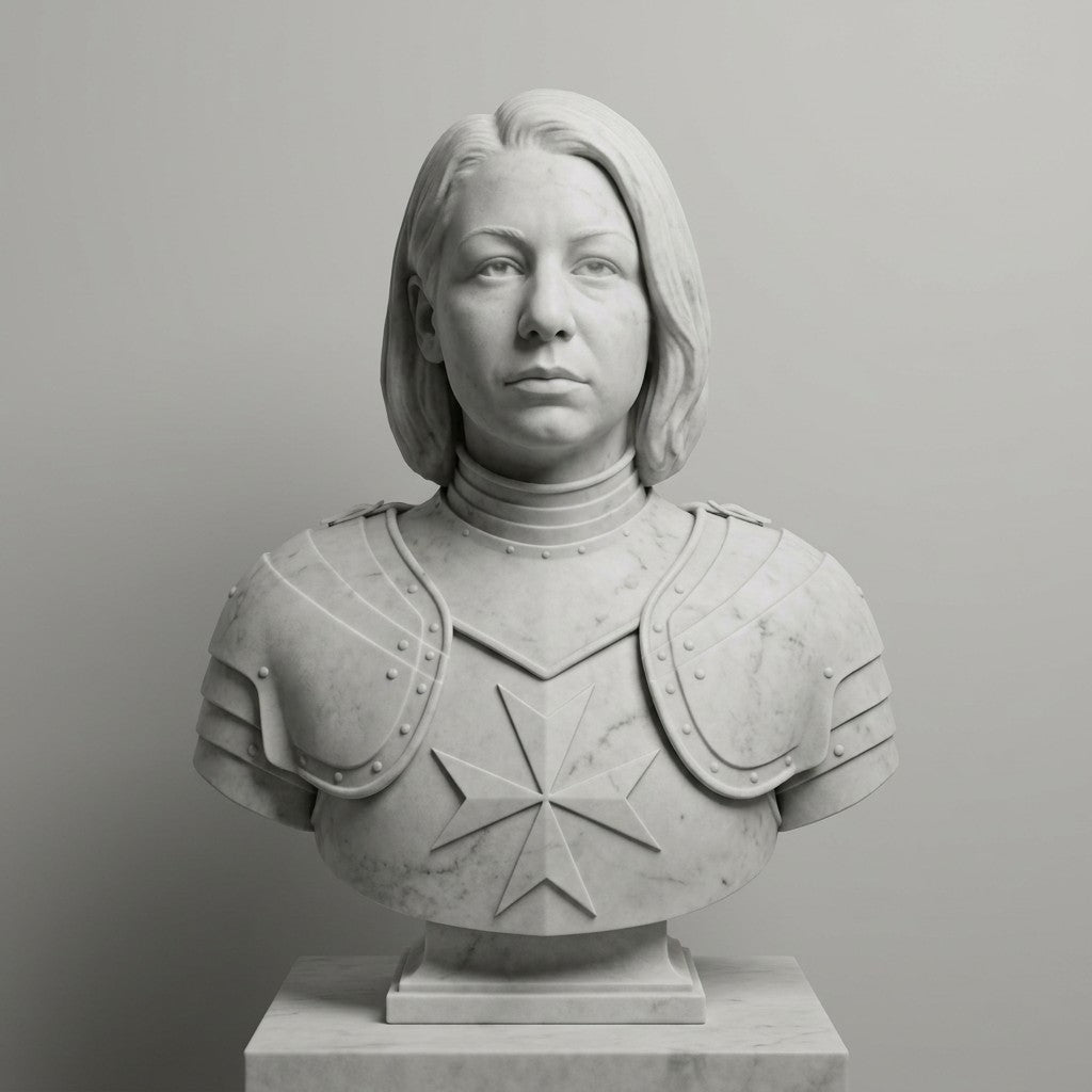 Custom Maltese Knight Style Bust | Your Image in 3D | Trophy Cafe