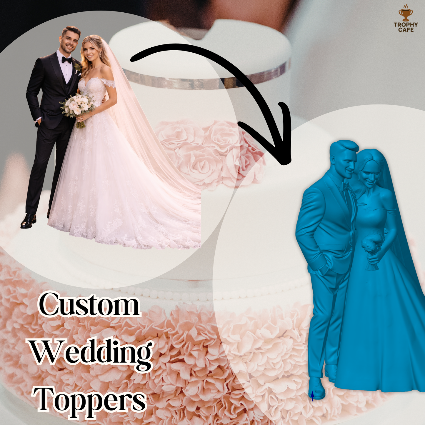 Custom Wedding Topper | Your Image in 3D | Trophy Cafe