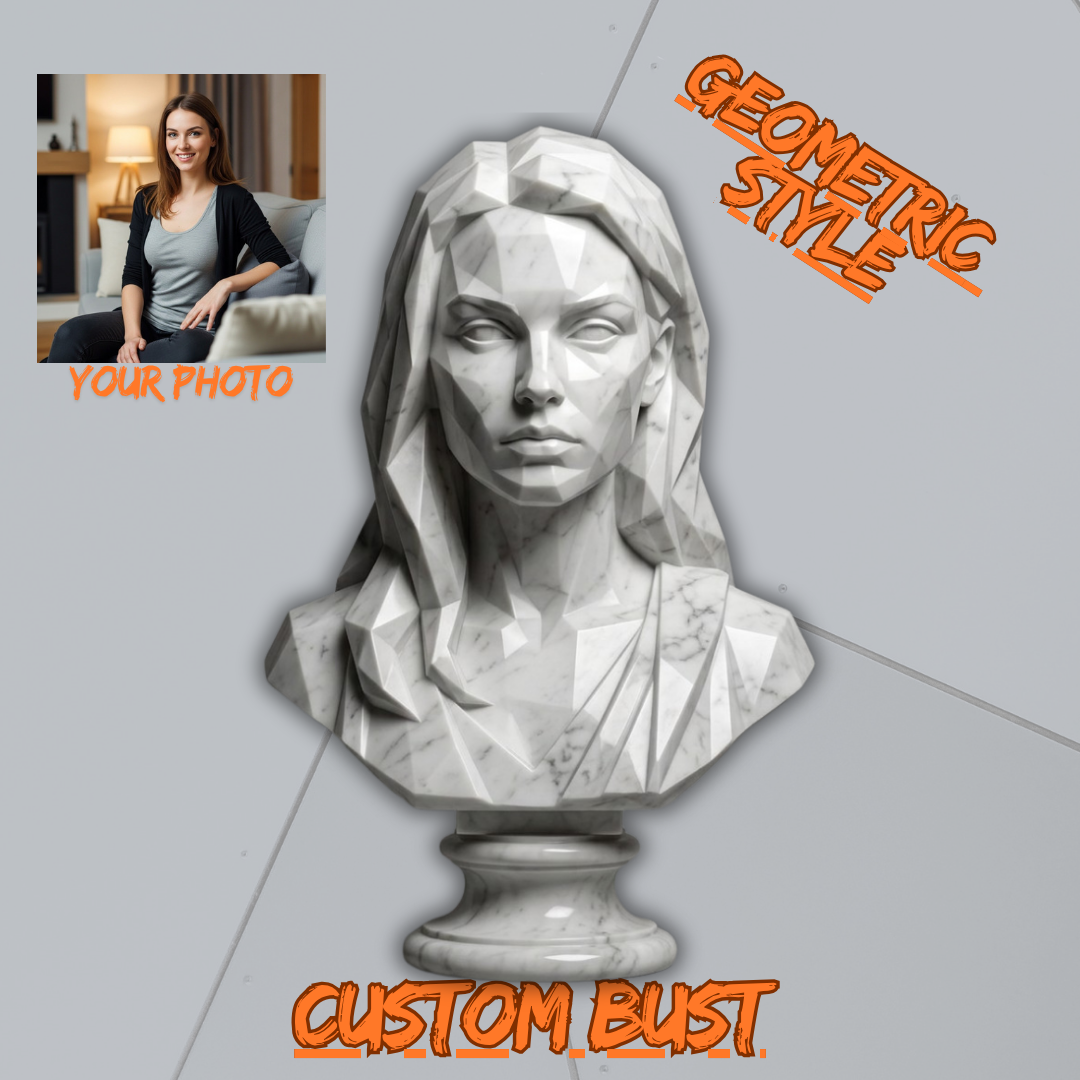 Custom Geometric Style Bust | Your Image in 3D | Trophy Cafe