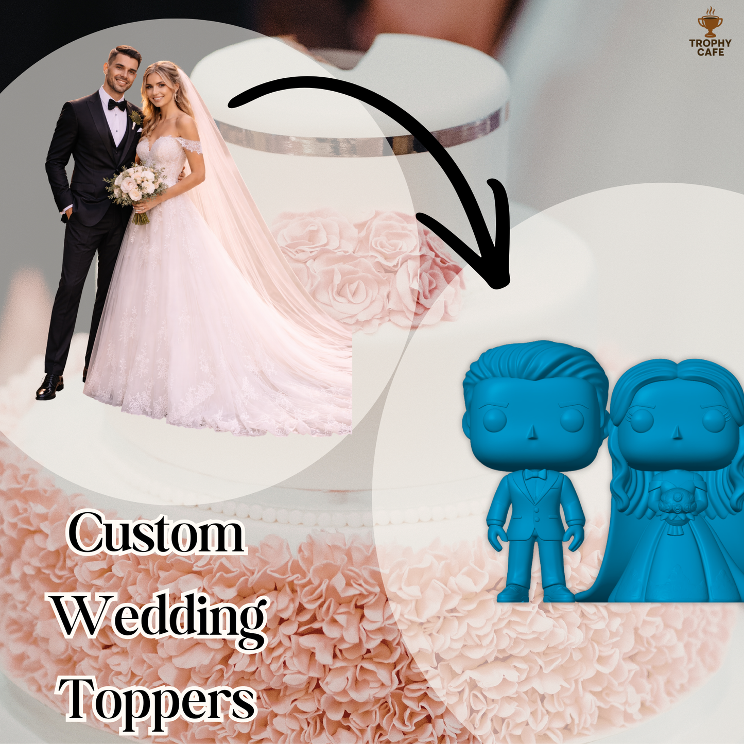 Custom Wedding Topper | Your Image in 3D | Trophy Cafe