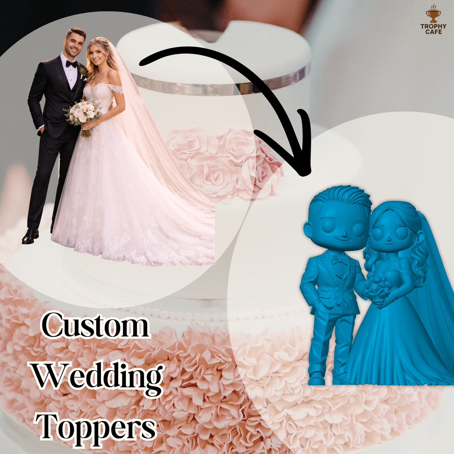 Custom Wedding Topper | Your Image in 3D | Trophy Cafe