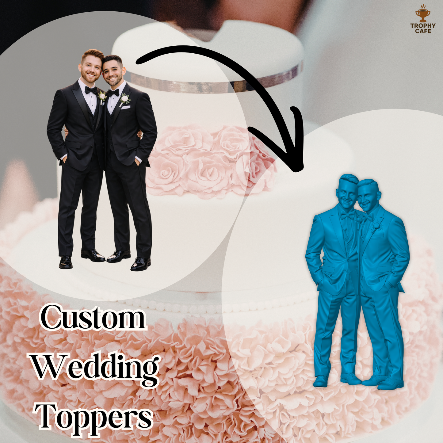 Custom Wedding Topper | Your Image in 3D | Trophy Cafe