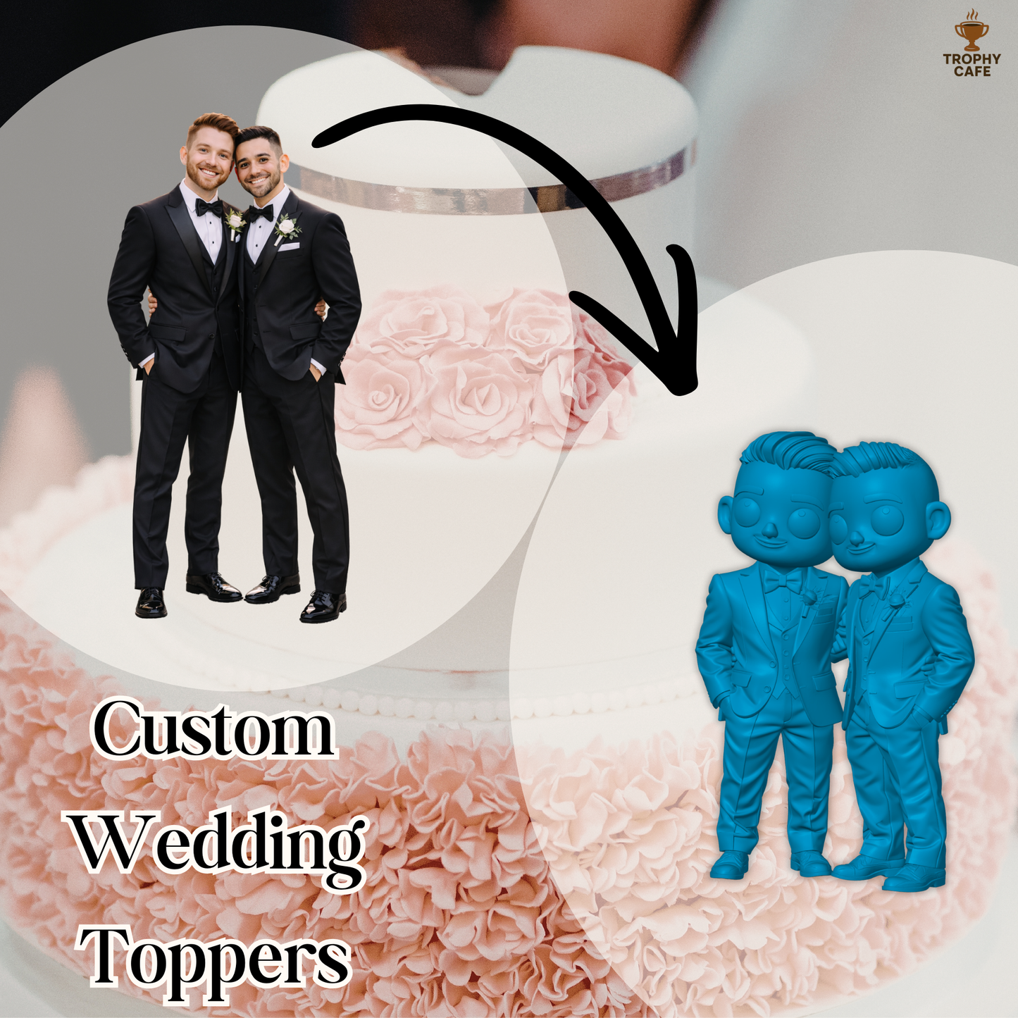 Custom Wedding Topper | Your Image in 3D | Trophy Cafe