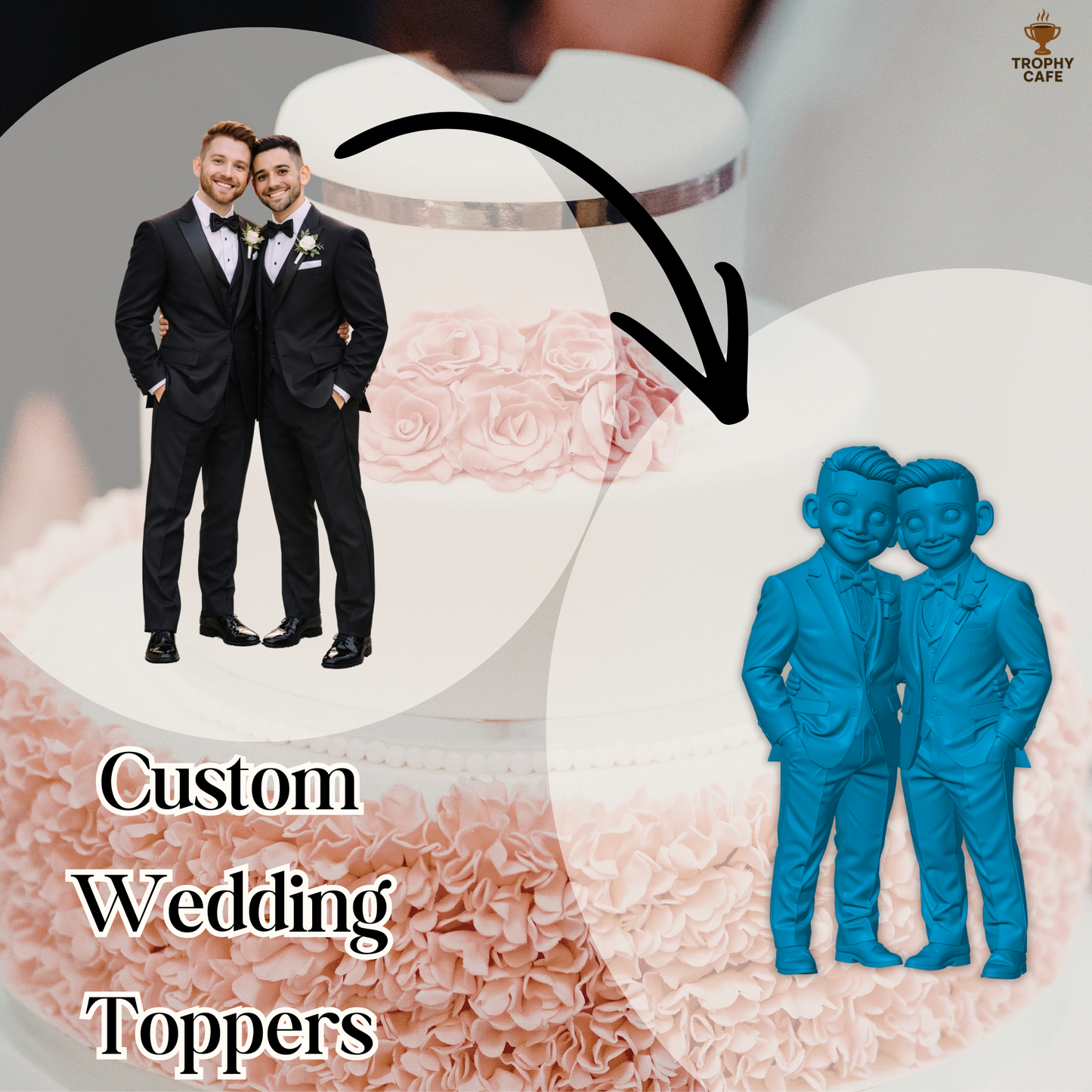 Custom Wedding Topper | Your Image in 3D | Trophy Cafe