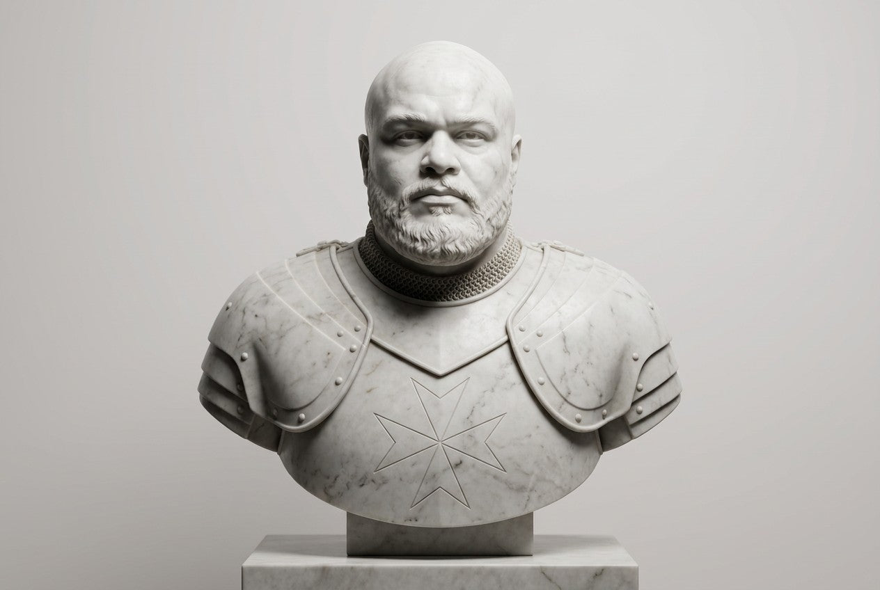 Custom Maltese Knight Style Bust | Your Image in 3D | Trophy Cafe