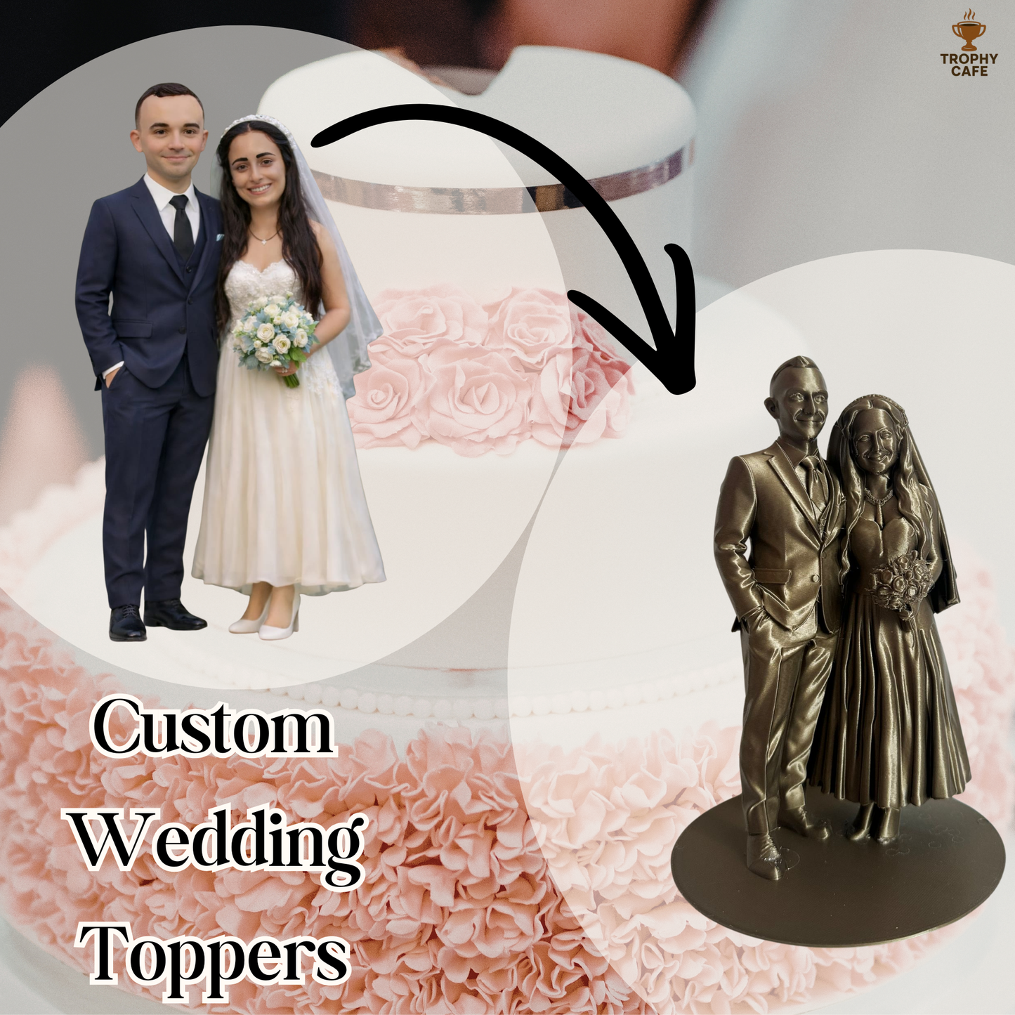 Custom Wedding Topper | Your Image in 3D | Trophy Cafe